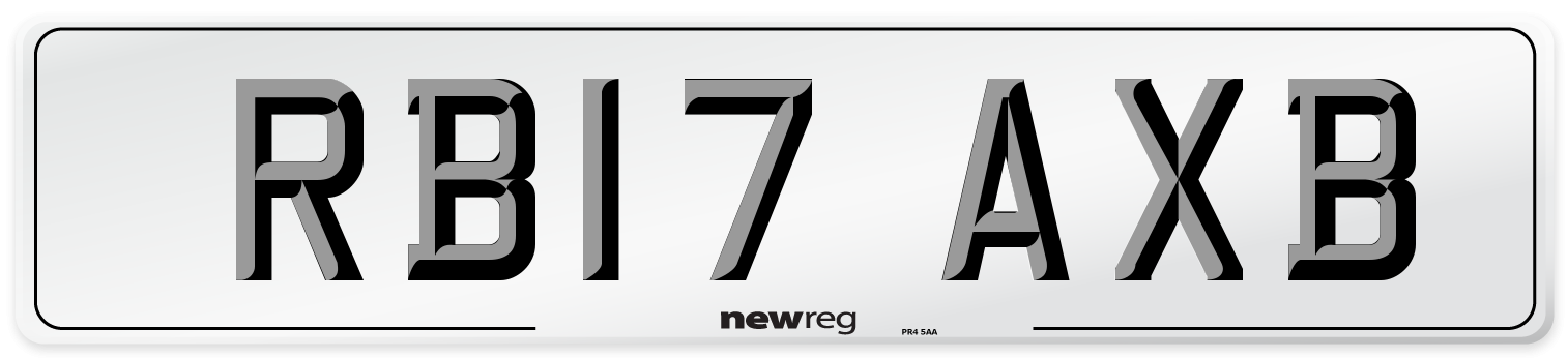 RB17 AXB Number Plate from New Reg